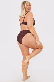 Textured High Waist Control Bikini Bottom