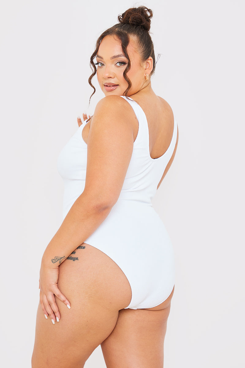 Crinkle Control Ring Detail Swimsuit