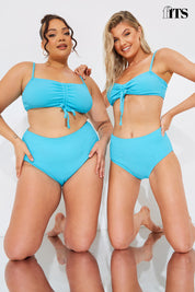 Sculpt and Control Crinkle Ruched Front Bikini Top