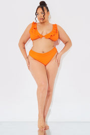 Sculpt and Control Crinkle Frill Bikini Top