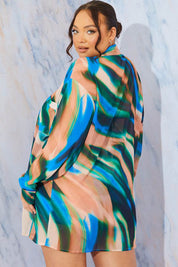 Abstract Print Chiffon Shirt - InTheStyle