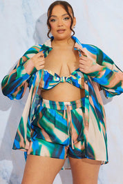 Abstract Print Chiffon Shirt - InTheStyle