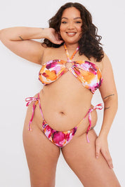 Abstract Print Tie Side Bikini Bottoms - InTheStyle