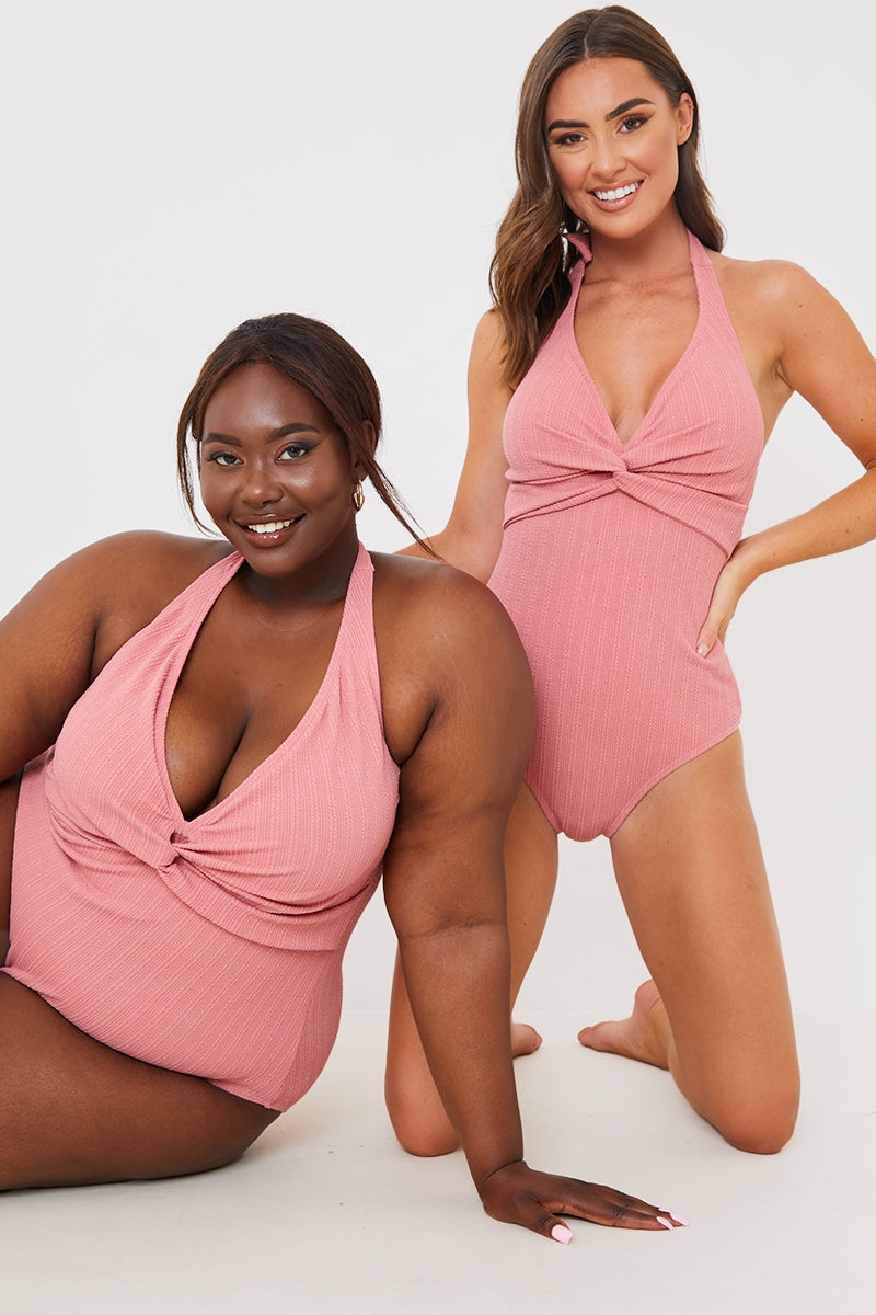 Recycled Halter Neck Control Swimsuit