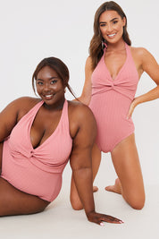 Recycled Halter Neck Control Swimsuit