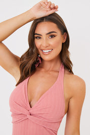 Recycled Halter Neck Control Swimsuit