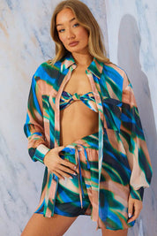 Abstract Print Chiffon Shirt - InTheStyle