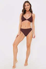 Textured Triangle Bikini Top