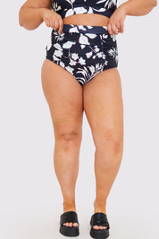 Control Floral Print Ruched High Waisted Bottoms