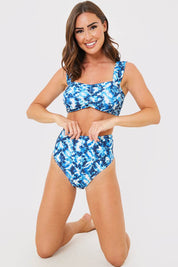 Abstract Print High Waisted Bikini Bottoms - InTheStyle