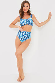 Abstract Print High Waisted Bikini Bottoms - InTheStyle