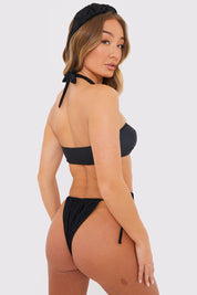 Halterneck Ring Detail Bikini Top