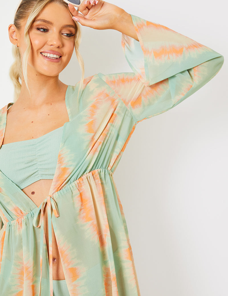 Tie Front Midi Kimono