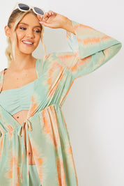 Tie Front Midi Kimono