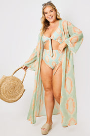 Tie Front Midi Kimono