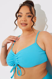 Sculpt and Control Crinkle Ruched Front Bikini Top