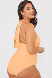 Textured Wrap Swimsuit