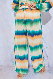 Ombre Wide Leg Elastic Waist Trousers