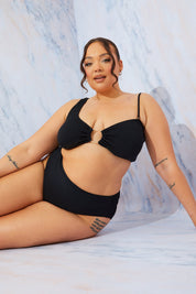 Crinkle High Leg Bikini Bottoms