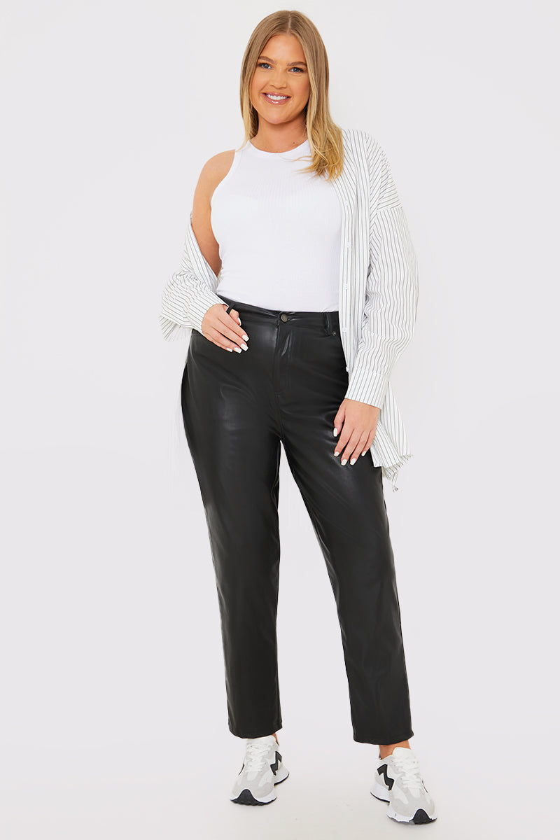 Straight Leg Pu Trousers