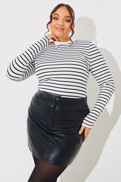 Rust Stripe Cotton Long Sleeve Tee