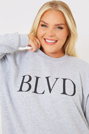 Blvd Slogan Printed Sweatshirt