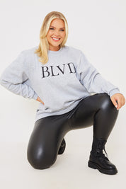 Blvd Slogan Printed Sweatshirt