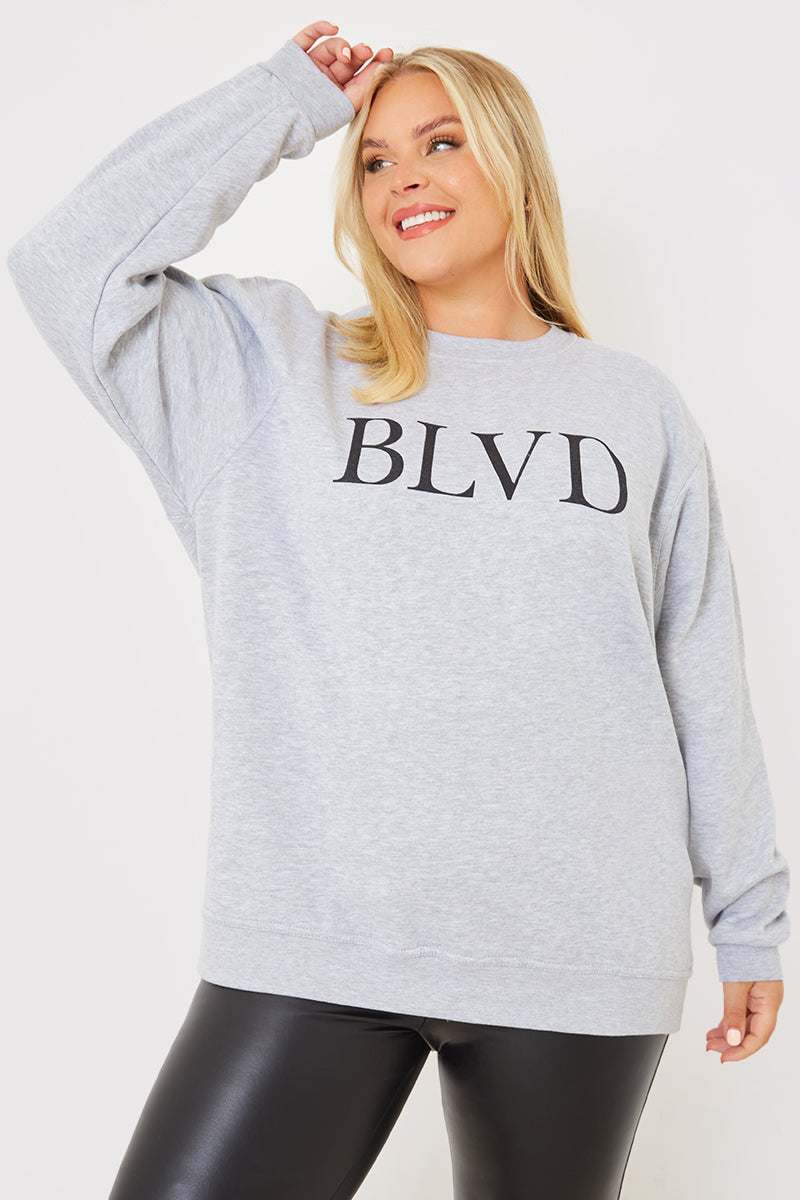 Blvd Slogan Printed Sweatshirt