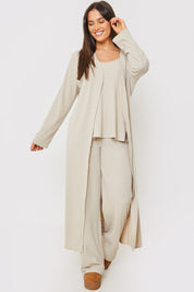 Longline Brushed Rib Cardigan