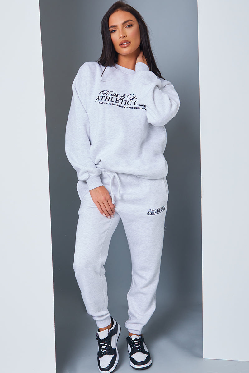 'Athletic Club' Slogan Oversized Sweater