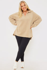 Borg Half Zip Pullover Sweatshirt