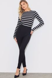 Striped Ribbed Long Sleeve Top
