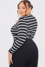 Striped Ribbed Long Sleeve Top