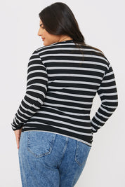 Striped Ribbed Long Sleeve Top