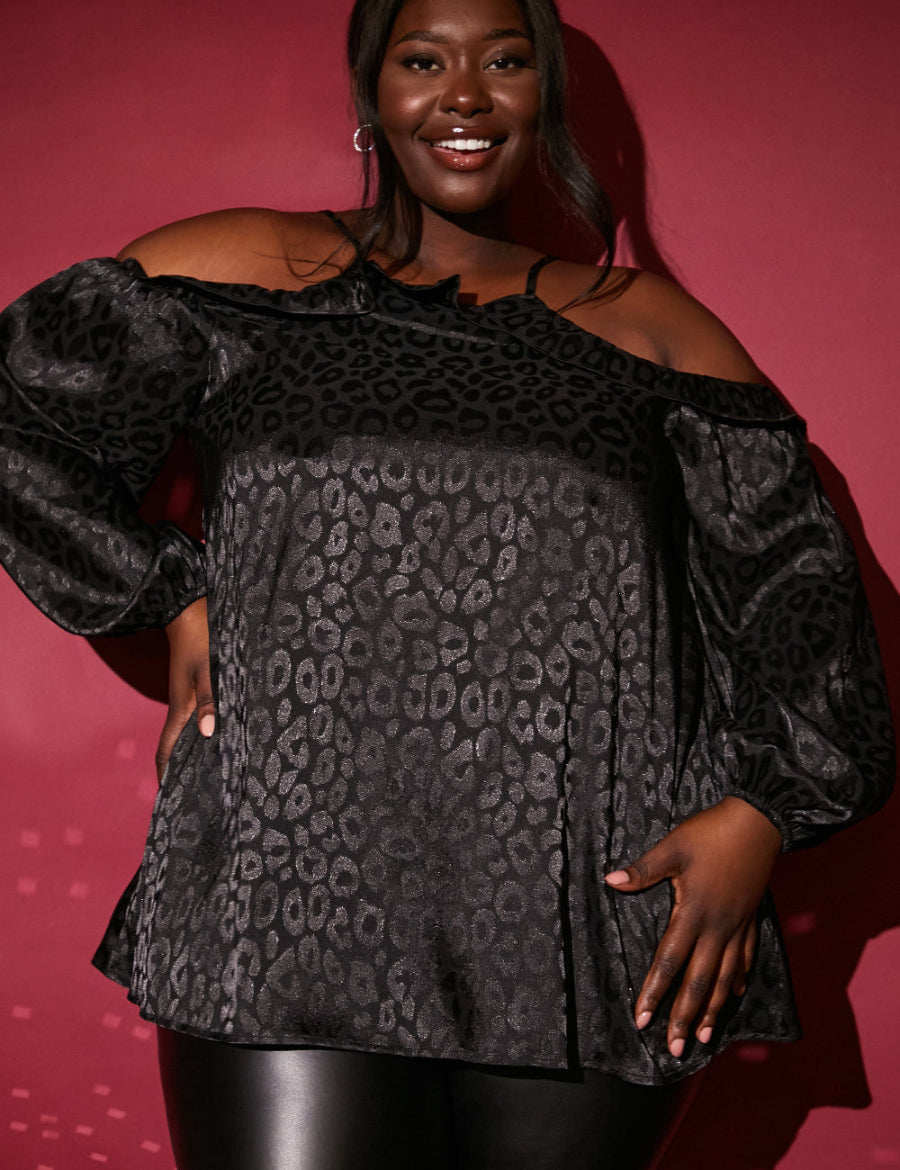Cold Shoulder Satin Top