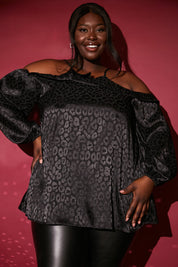 Cold Shoulder Satin Top