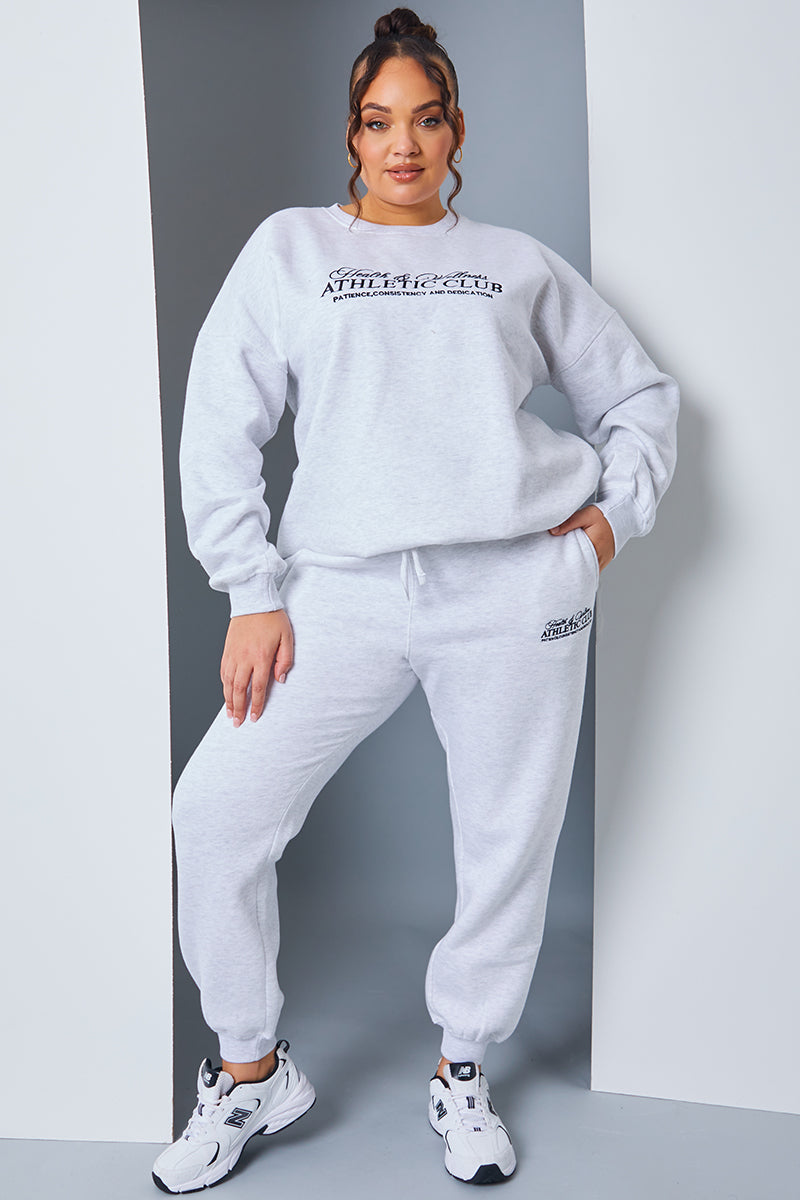 'Athletic Club' Slogan Oversized Sweater