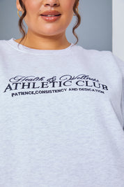 'Athletic Club' Slogan Oversized Sweater