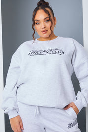 'Athletic Club' Slogan Oversized Sweater