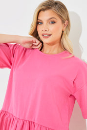 Peplum Hem Dropped Shoulder Tshirt