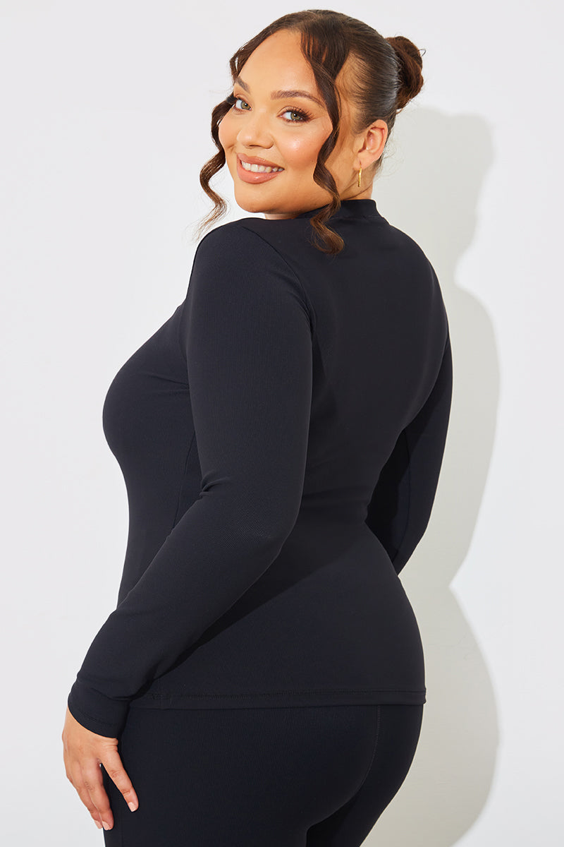 Crew Neck Long Sleeve Rib Top – InTheStyle