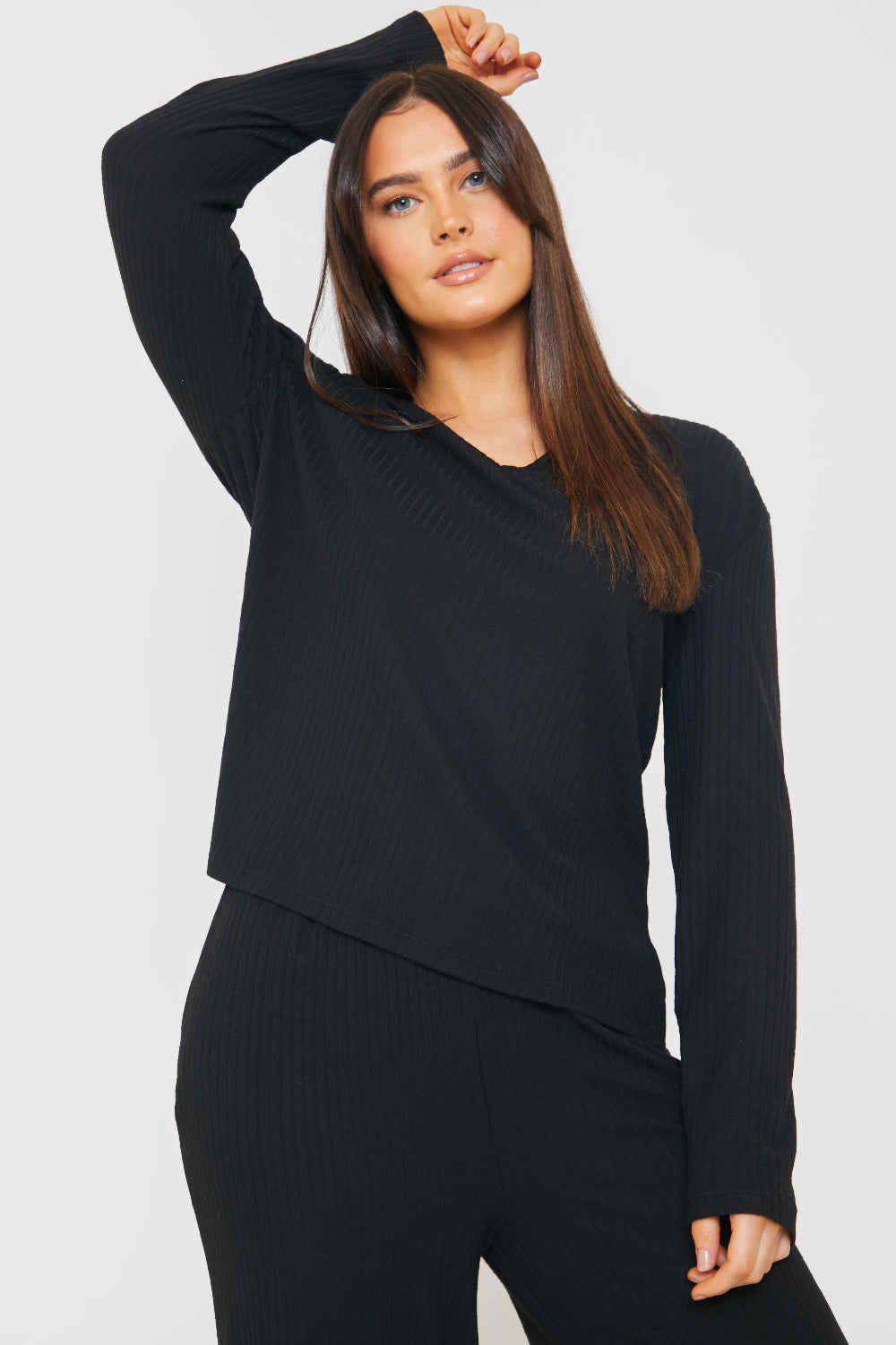 Rib V Neck Lounge Top