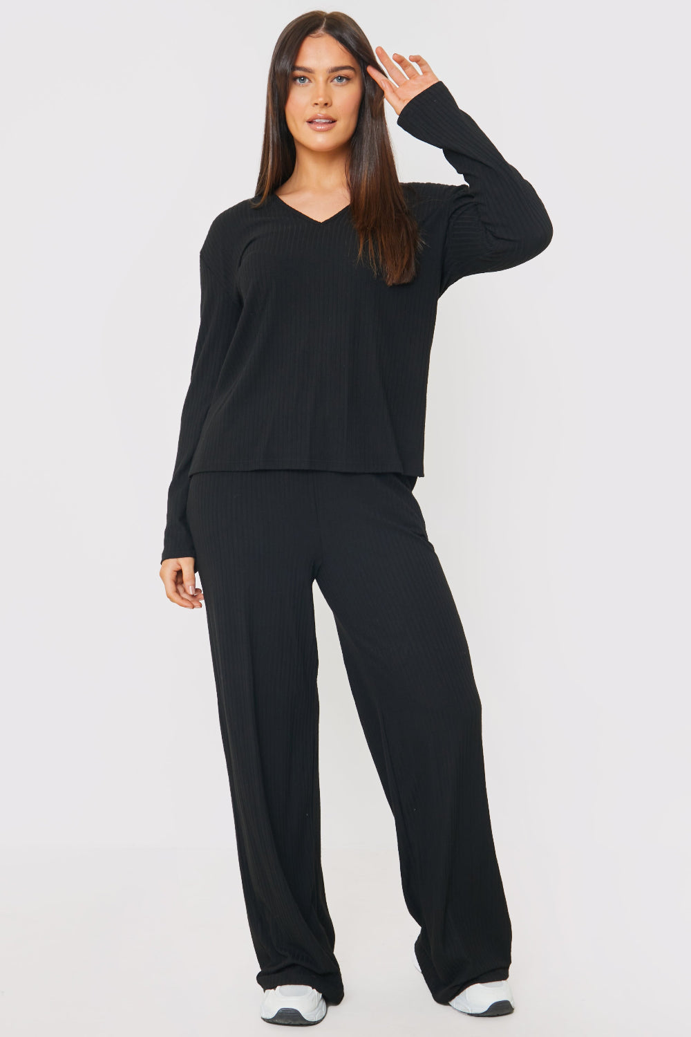 Rib V Neck Lounge Top