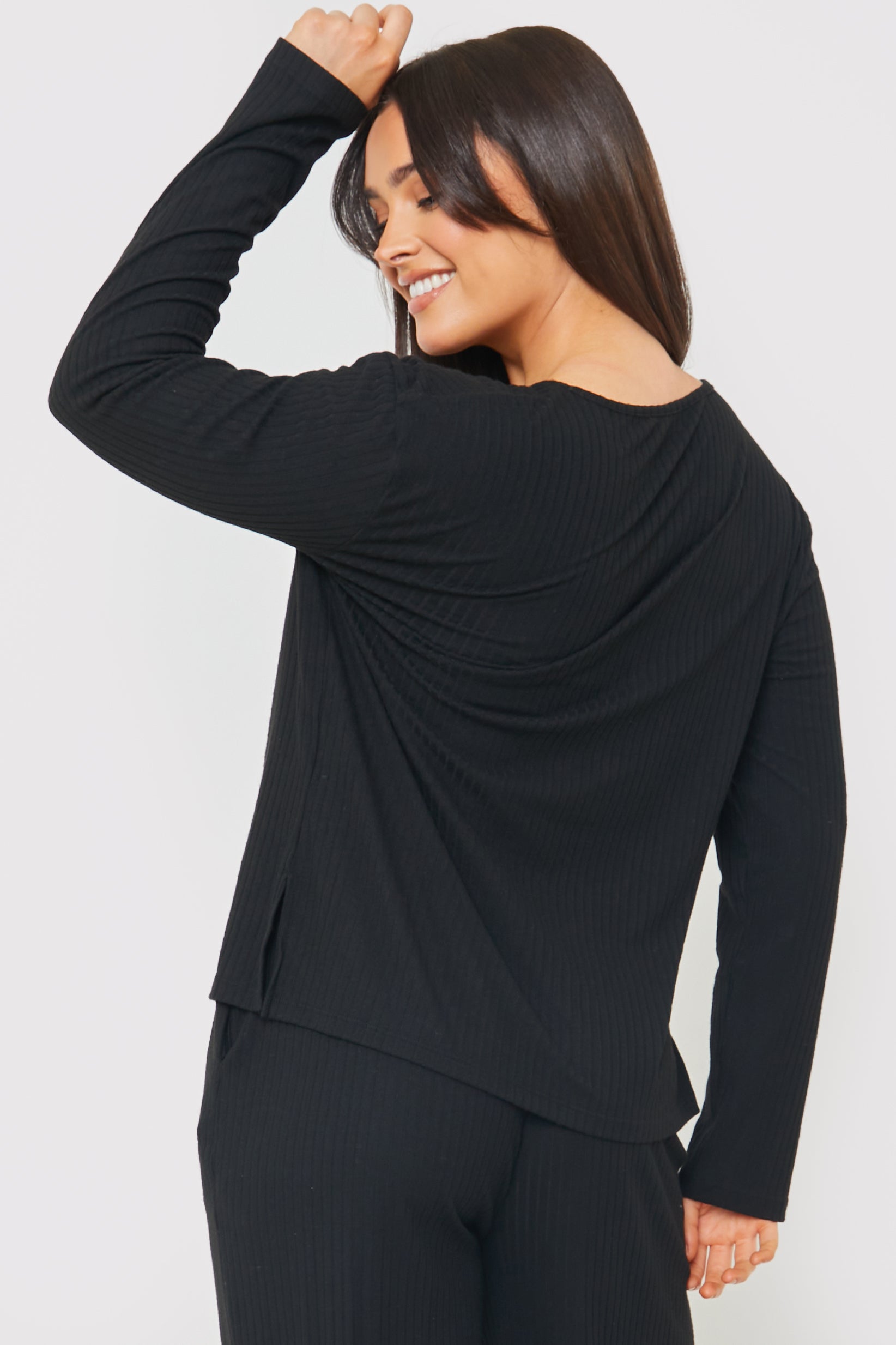 Rib V Neck Lounge Top