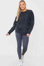 'Colorado' Acid Wash Slogan Sweater - InTheStyle