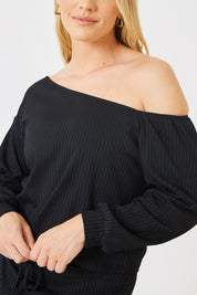 Rib Lounge Off Shoulder Co-Ord Top
