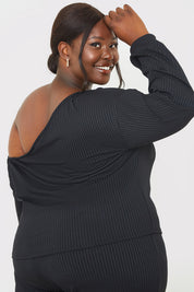 Rib Lounge Off Shoulder Co-Ord Top