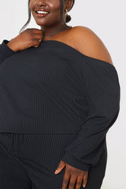 Rib Lounge Off Shoulder Co-Ord Top