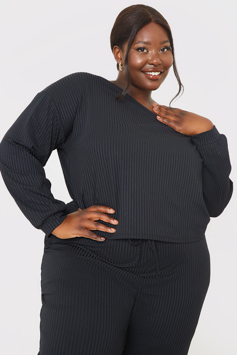 Rib Lounge Off Shoulder Co-Ord Top