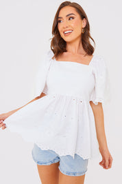 Broderie Smock Top